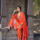 Orange Luxurious Chanderi Silk Suit (3 piece)