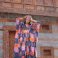 Blue Printed Kaftan Dress (one piece)