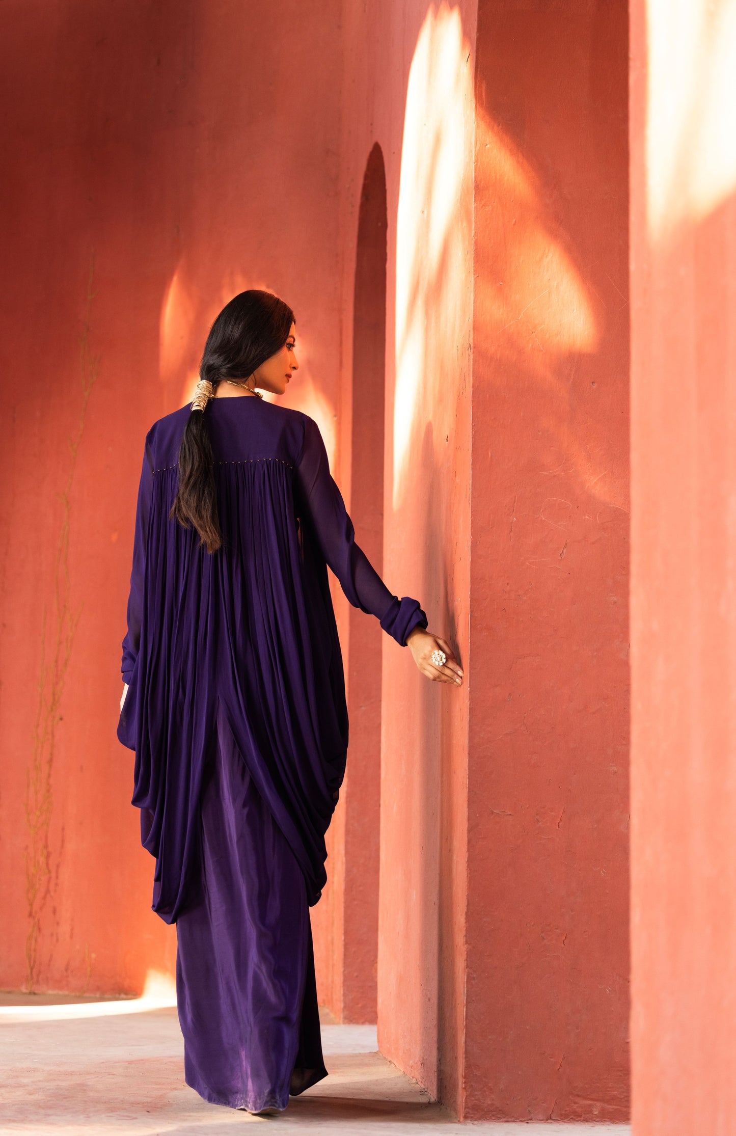 Purple Chanderi Dhoti Set (3 piece)