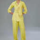 Yellow Cotton Silk Applique Embroidered Co-Ord Set