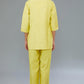 Yellow Cotton Silk Applique Embroidered Co-Ord Set