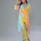 Multi-Coloured Cotton Silk Digital Printed Co-ord Set