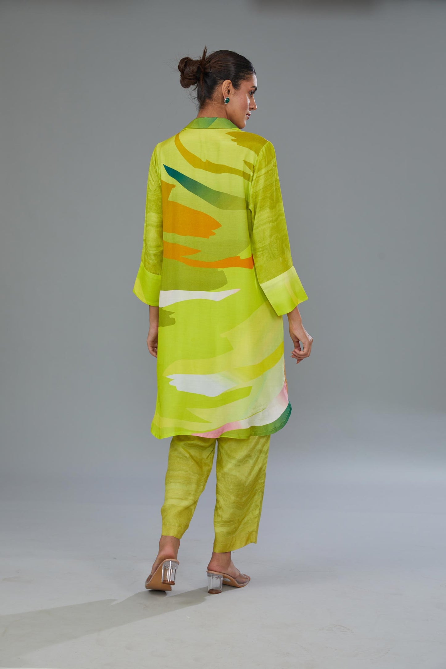 Green Cotton Silk Digital Printed Co-Ord Set