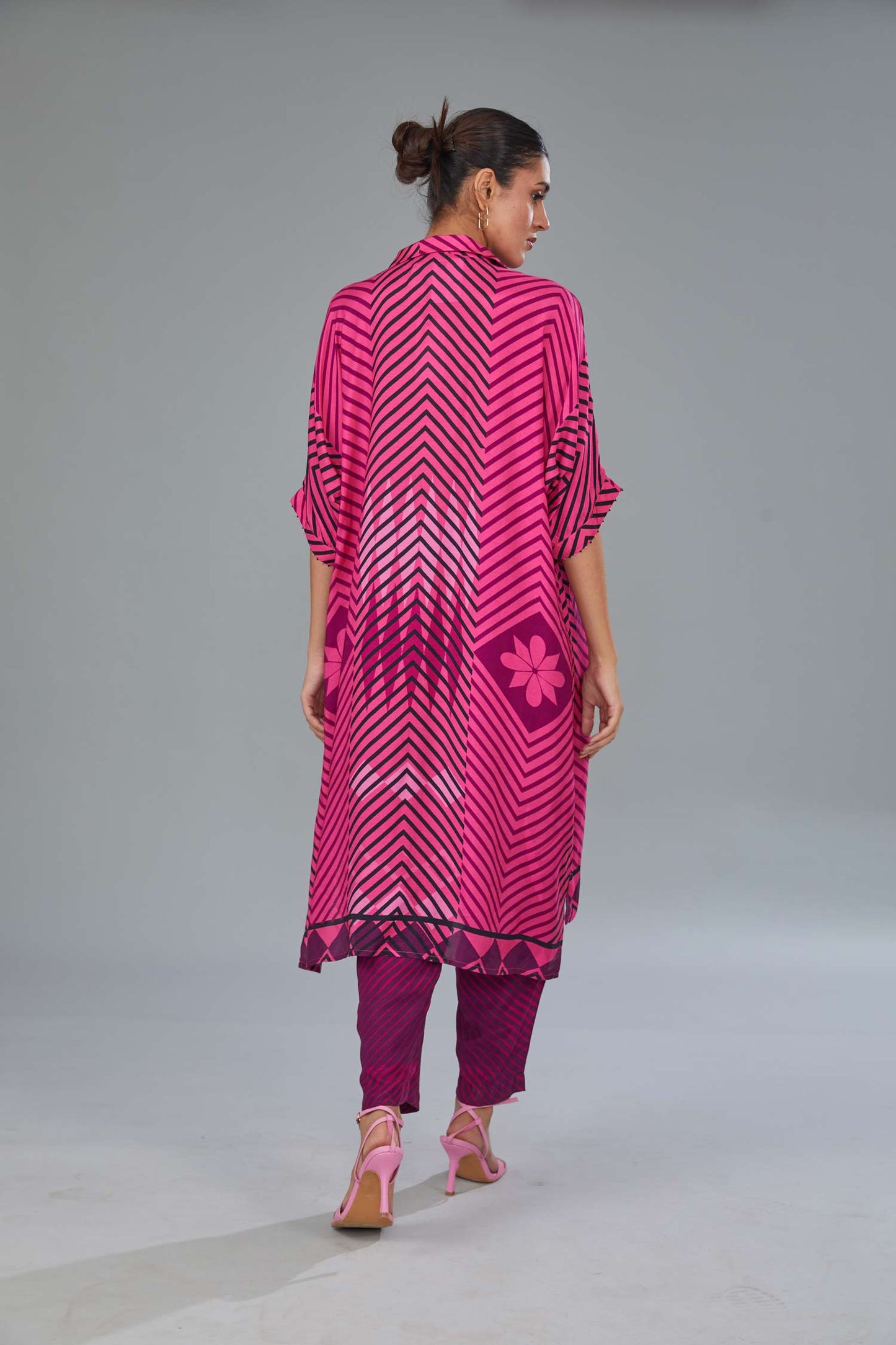 Pink Cotton Silk Digital Printed Co-Ord Set