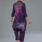 Purple Cotton Silk Digital Printed Hand Embroidered Co-Ord Set