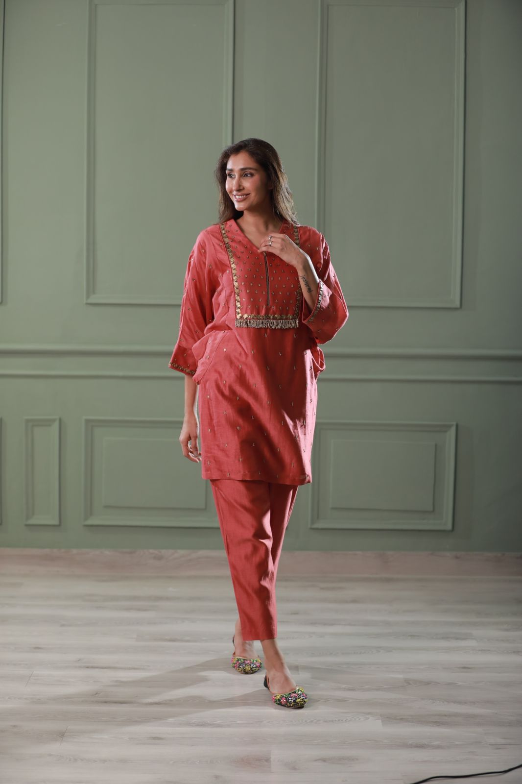 Chanderi Co-ord Set ( 2 piece set)