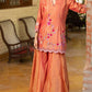 Dual Tone Sharara Set With Effect Of Orange And Pink