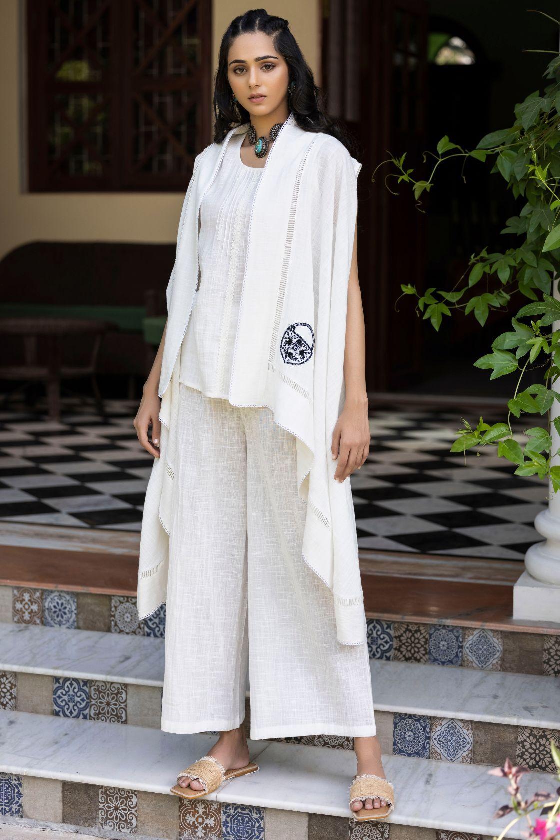 3 Piece Suit Includes Kurta, Palazzo Pants Paired