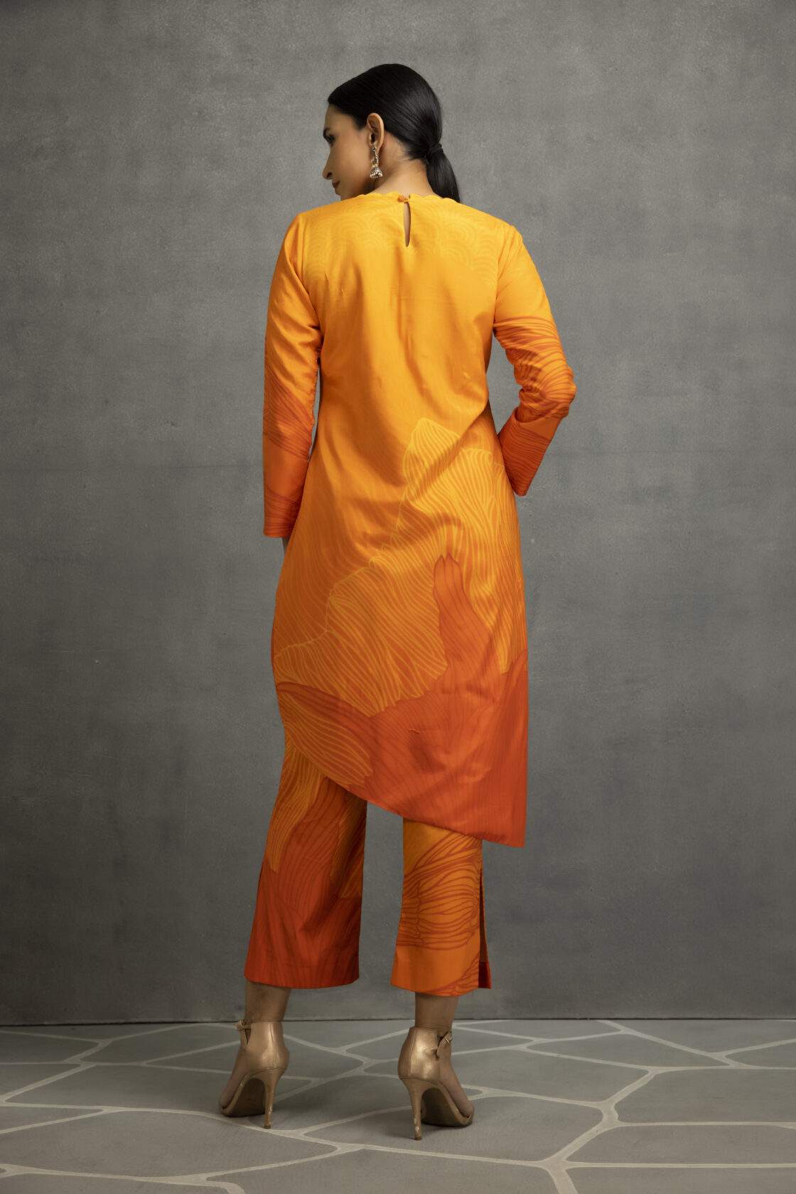 Yellow Orange Digital Printed