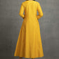Full Sleeves Long Yellow Dress